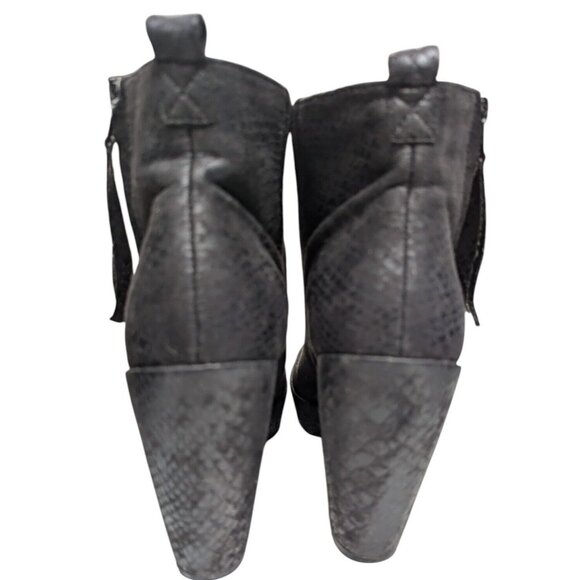 VTG Y2K Womens 8M Black Chunky Heel Ankle Boots Zip Up Gothic Grunge Punk Rock - Picture 4 of 11